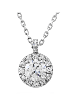 Classic Round White Gold Pendant With Diamond