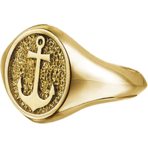 Ladies Oval Signet Anchor Ring