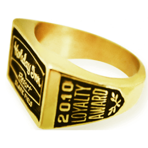 Rectangular Loyalty Award Ring