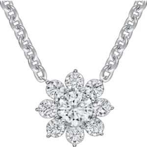 Sunflower White Gold Pendant With Diamond