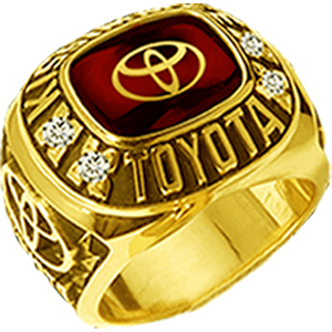 TOYOTA Award Cushion Ring with Stones